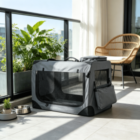 XL Collapsible Soft Dog Crate  with Mesh Windows And 3 Doors Travel Crates for Small Medium Large Dogs Pet Carrier