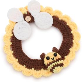 Adjustable Pet Bandana Scarf, Bee 10in For 2kg Cats (Option: BROWN)