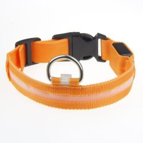 LED Luminous Pet Dog Collar Night (Option: Orange Light-XL)